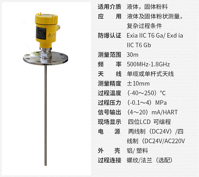 雷達水位計RD710技術參數(shù)表圖